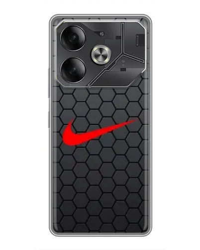 Чохол для TECNO Pova 6 з картинкою «Nike — карбонова сітка» Чохол для TECNO Pova 6 з картинкою «Nike — карбонова сітка»