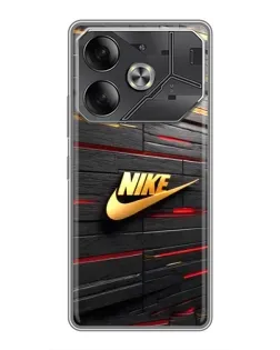Чохол для TECNO Pova 6 з картинкою «Золотий Nike на металі»