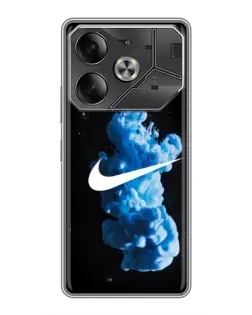 Чохол для TECNO Pova 6 з картинкою «Nike та синій дим»