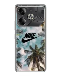 Чехол для TECNO Pova 6 с картинкой «Тропический принт Nike»