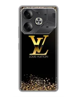 Чохол для TECNO Pova 6 з картинкою «LV — золоті іскри»