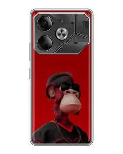 Чохол для TECNO Pova 6 з картинкою «Bored Ape в червоному» Чохол для TECNO Pova 6 з картинкою «Bored Ape в червоному»