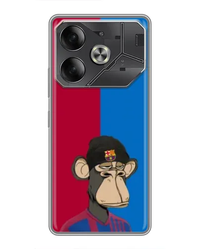 Чохол для TECNO Pova 6 з картинкою «Bored Ape — фанат Барси»