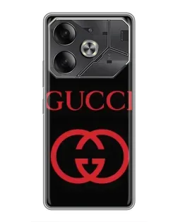 Чохол для TECNO Pova 6 з картинкою «Gucci — червоний логотип»