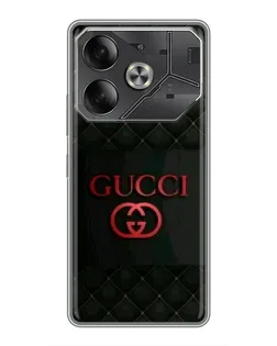 Чохол для TECNO Pova 6 з картинкою «Gucci — стьобаний чорний»