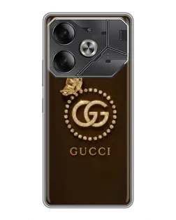 Чохол для TECNO Pova 6 з картинкою «Gucci — золотий метелик»