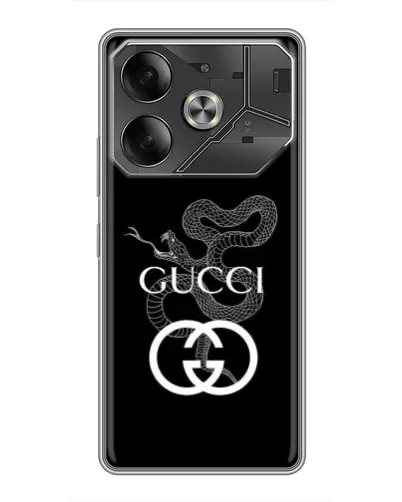 Чохол для TECNO Pova 6 з картинкою «Gucci — срібна змія» Чохол для TECNO Pova 6 з картинкою «Gucci — срібна змія»