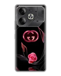 Чохол для TECNO Pova 6 з картинкою «Gucci — неонова троянда»