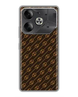 Чохол для TECNO Pova 6 з картинкою «Gucci — золоті діагоналі»