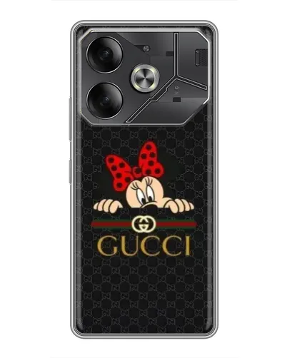 Чохол для TECNO Pova 6 з картинкою «Мінні Маус Gucci — чорний» Чохол для TECNO Pova 6 з картинкою «Мінні Маус Gucci — чорний»
