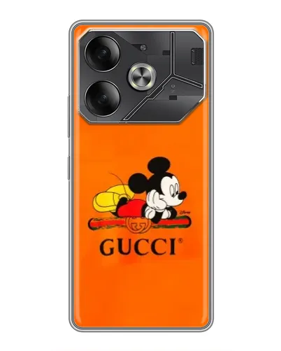 Чохол для TECNO Pova 6 з картинкою «Міккі Маус Gucci — помаранч» Чохол для TECNO Pova 6 з картинкою «Міккі Маус Gucci — помаранч»