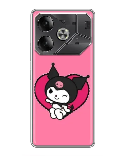 Чохол для TECNO Pova 6 з картинкою «Kuromi — любов у серці»