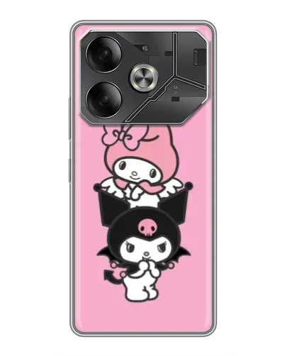 Чохол для TECNO Pova 6 з картинкою «Тріо My Melody та Kuromi»
