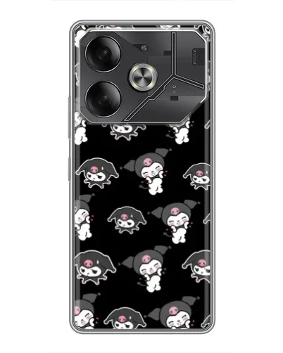 Чохол для TECNO Pova 6 з картинкою «Чорний паттерн Kuromi»