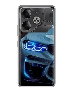 Чохол для TECNO Pova 6 з картинкою «Погляд BMW з синіми фарами» Чохол для TECNO Pova 6 з картинкою «Погляд BMW з синіми фарами»