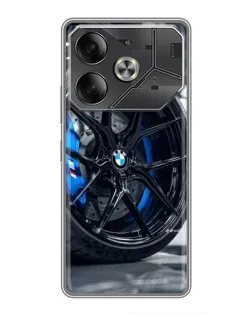 Чехол для TECNO Pova 6 с картинкой «Колесо BMW вблизи»