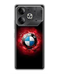 Чехол для TECNO Pova 6 с картинкой «Логотип BMW — вспышка»
