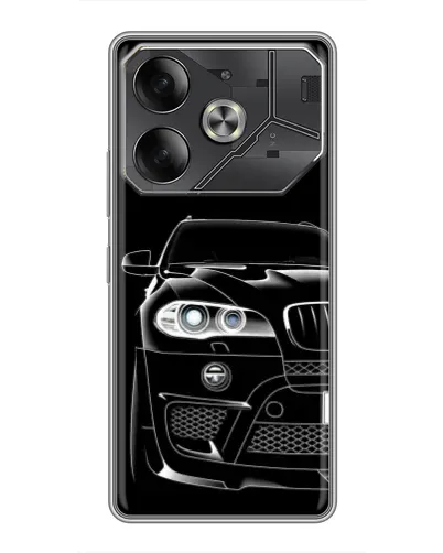Чехол для TECNO Pova 6 с картинкой «Темный силуэт BMW»