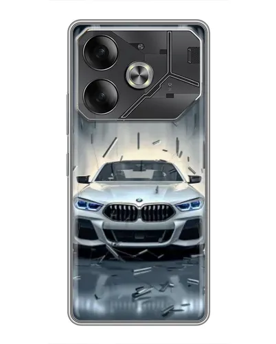 Чехол для TECNO Pova 6 с картинкой «BMW в свете фар»