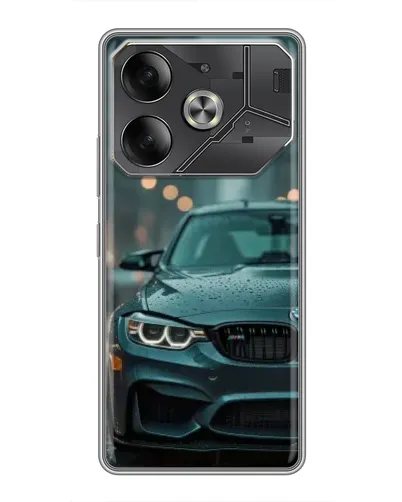 Чехол для TECNO Pova 6 с картинкой «BMW в огнях города»