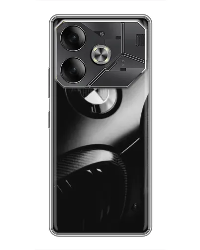 Чехол для TECNO Pova 6 с картинкой «Эмблема BMW — макро»
