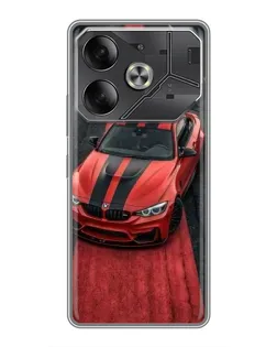 Чехол для TECNO Pova 6 с картинкой «BMW на красной дорожке»