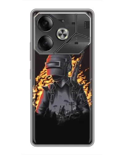 Чохол для TECNO Pova 6 з картинкою «PUBG — вогняний силует»