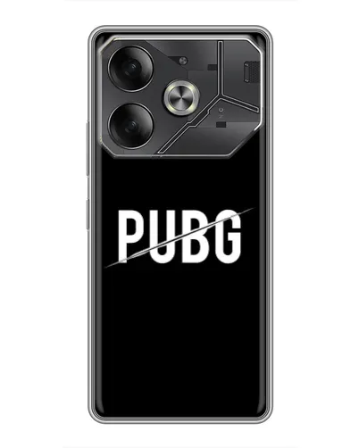 Чохол для TECNO Pova 6 з картинкою «PUBG — білий логотип»