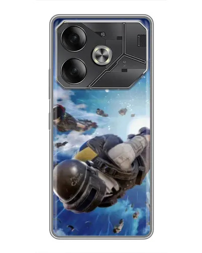 Чохол для TECNO Pova 6 з картинкою «Десант PUBG — стрибок»
