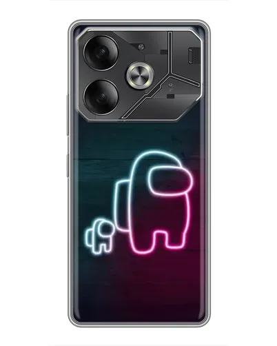 Чохол для TECNO Pova 6 з картинкою «Among Us неон-арт»