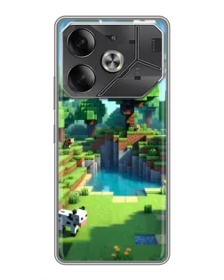 Чехол для TECNO Pova 6 с картинкой «Minecraft летний день»