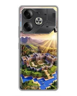 Чехол для TECNO Pova 6 с картинкой «Minecraft панорама»