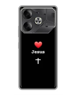 Чехол для TECNO Pova 6 с картинкой «Сердце - Jesus» Чехол для TECNO Pova 6 с картинкой «Сердце - Jesus»