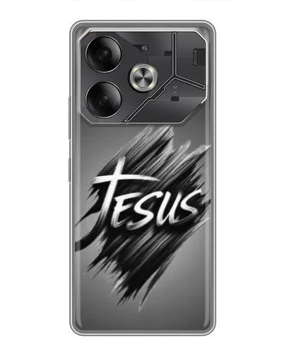 Чехол для TECNO Pova 6 с картинкой «Надпись Jesus Graffiti»