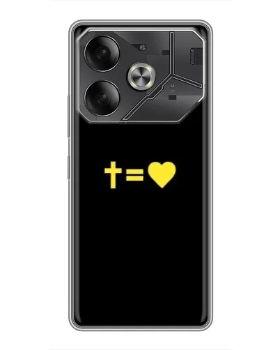 Чехол для TECNO Pova 6 с картинкой «Сердце и Крест»