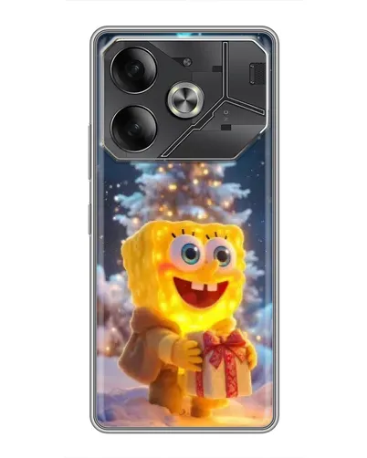 Чохол для TECNO Pova 6 з картинкою «Різдвяний Спанч Боб» Чохол для TECNO Pova 6 з картинкою «Різдвяний Спанч Боб»
