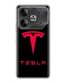 Чохол для TECNO Pova 6 з картинкою «Tesla Red Logo»