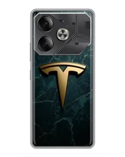 Чохол для TECNO Pova 6 з картинкою «Мармурова Tesla Gold»