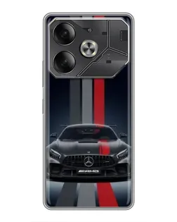 Чохол для TECNO Pova 6 з картинкою «Mercedes — білий карбон»