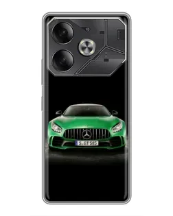 Чохол для TECNO Pova 6 з картинкою «Mercedes — неоновий лого»