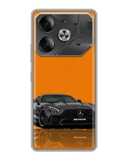 Чохол для TECNO Pova 6 з картинкою «Помаранчевий Mercedes AMG»