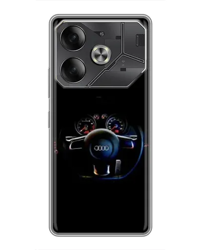 Чохол для TECNO Pova 6 з картинкою «Салон Audi — кермо»