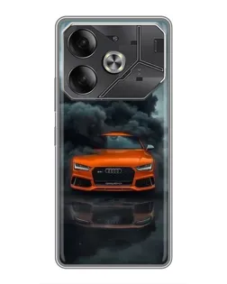 Чохол для TECNO Pova 6 з картинкою «Audi у хмарах диму»