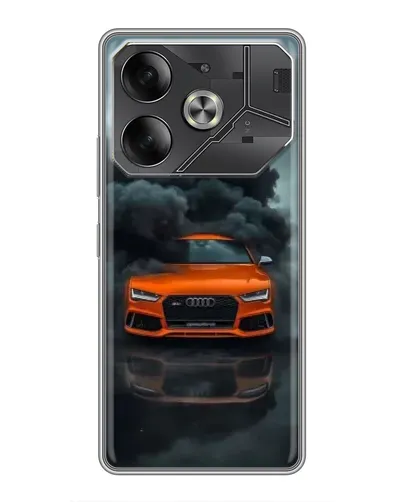 Чохол для TECNO Pova 6 з картинкою «Audi у хмарах диму»