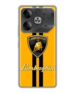 Чохол для TECNO Pova 6 з картинкою «Lamborghini Stripe жовтий»