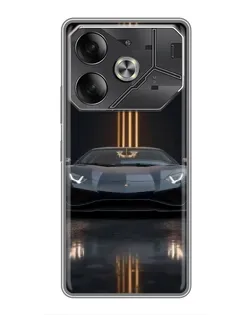 Чохол для TECNO Pova 6 з картинкою «Lamborghini золоті лінії» Чохол для TECNO Pova 6 з картинкою «Lamborghini золоті лінії»