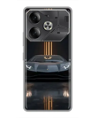 Чохол для TECNO Pova 6 з картинкою «Lamborghini золоті лінії»