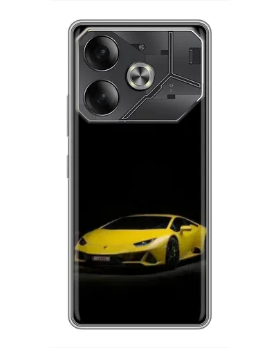 Чохол для TECNO Pova 6 з картинкою «Lamborghini жовтий акцент»