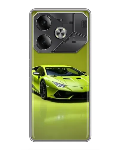 Чохол для TECNO Pova 6 з картинкою «Салатовий Lamborghini Huracan»