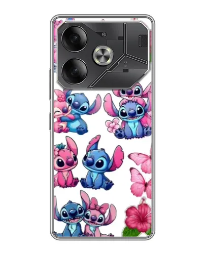 Чохол для TECNO Pova 6 з картинкою «Стікери Stitch та Angel»